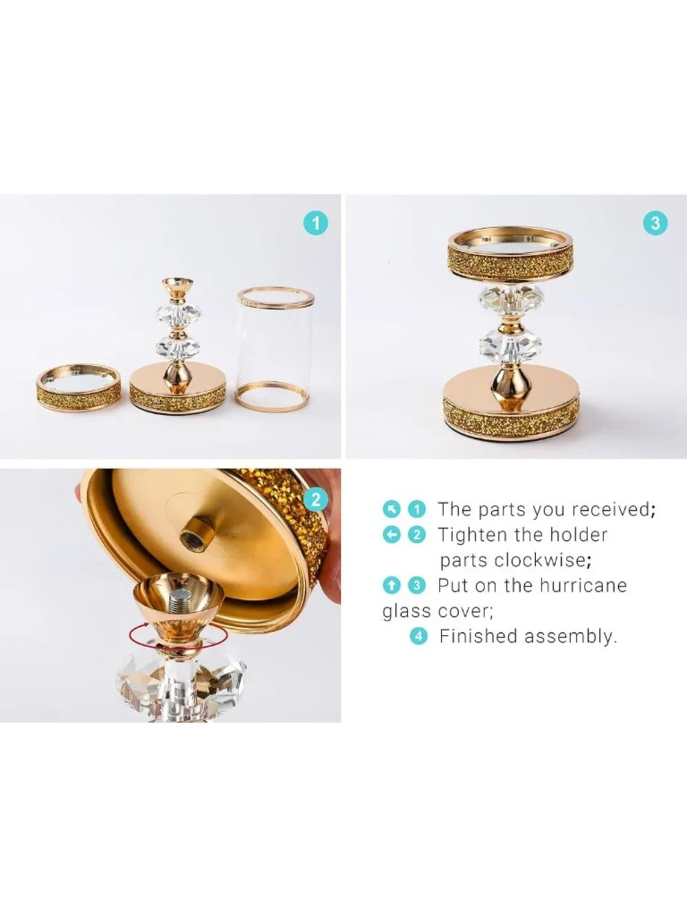 Elegant Crystal Pillar Candle Holders for Weddings, Events & Home Decor